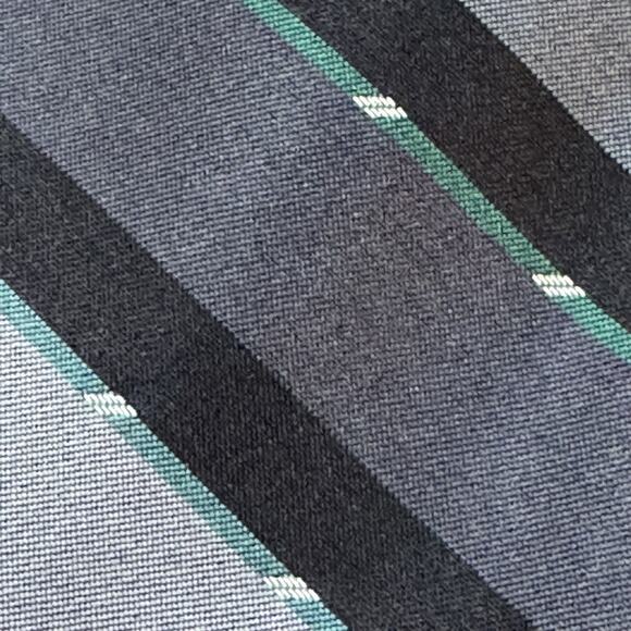 Salem Town Tie Men’s Regimental Striped Necktie Gray Black Green Polyester USA - Picture 2 of 6